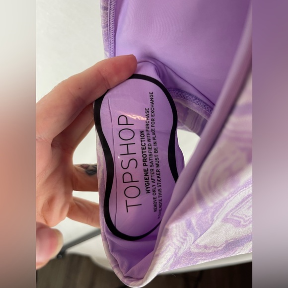 Topshop Purple Marbled High Waist Bikini Bottoms Size 12 NWT - Picture 8 of 12